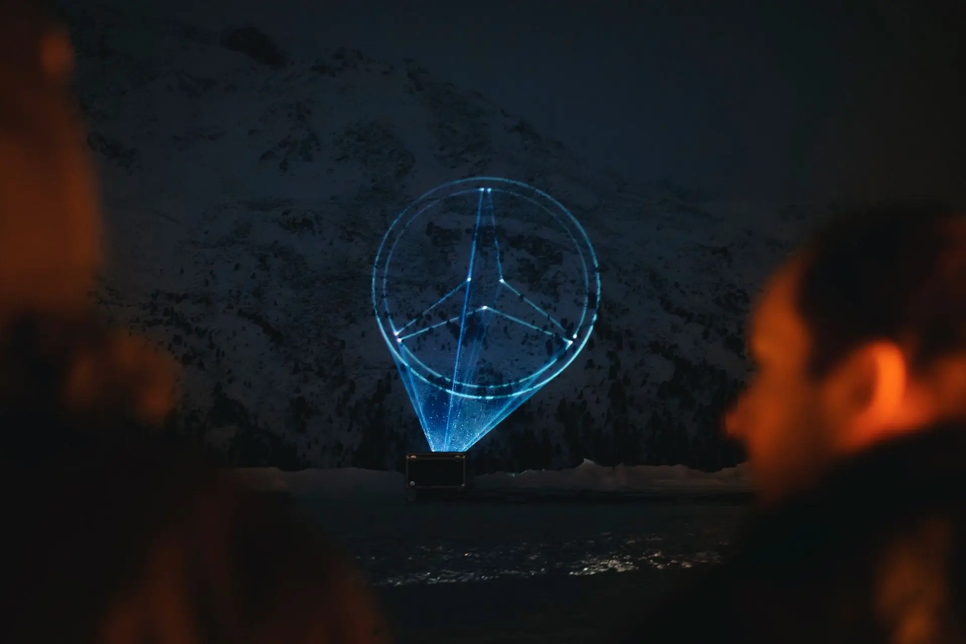 Landschafts Projektion mit Lasern