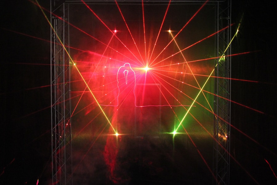 Miniatur-Lasershow-auf-Messestand